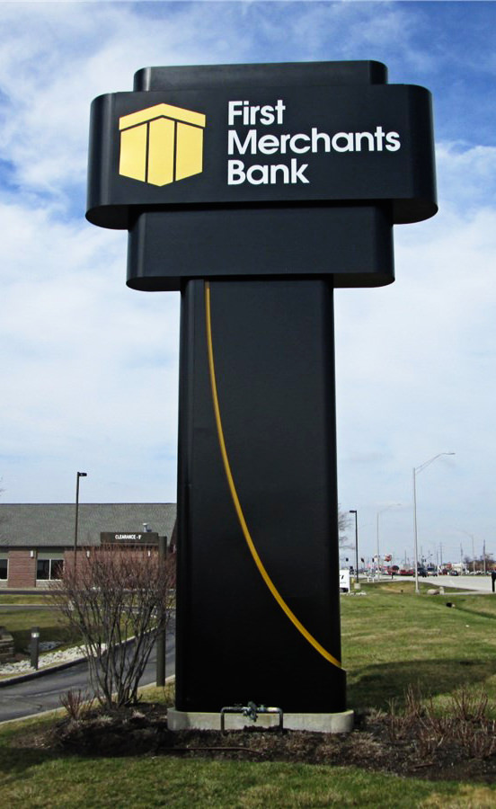 First Merchants Bank Pylon Sign