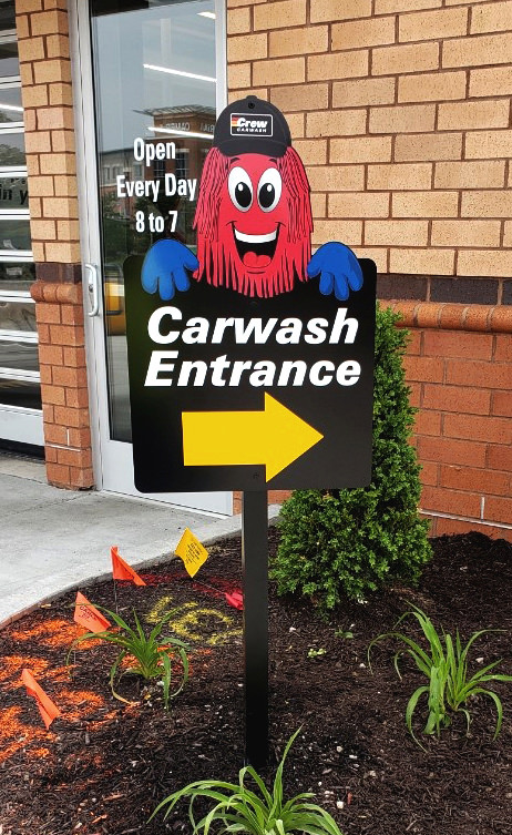 Crew Carwash Directional Sign